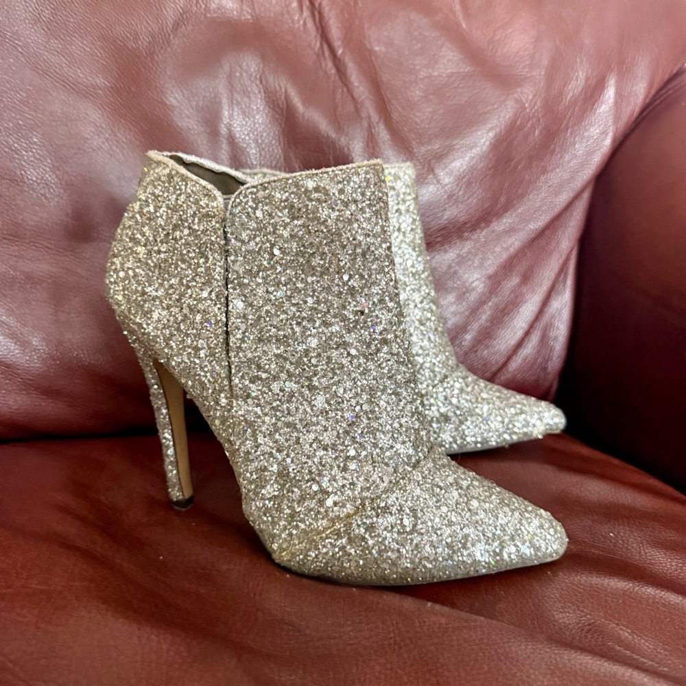 Michael Antonio Glitter Heeled Boots - Silver - Picture 2 of 5